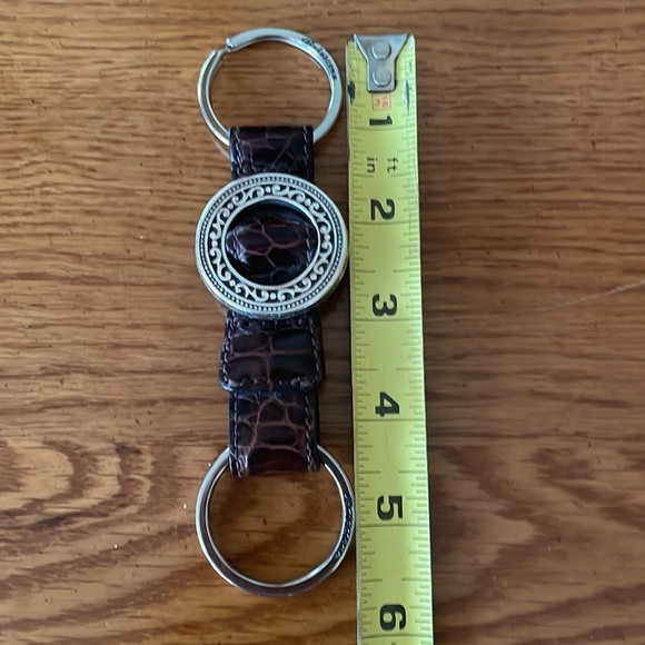 Brighton Dark Brown Croco Double Key Fob/Ring - Picture 5 of 5
